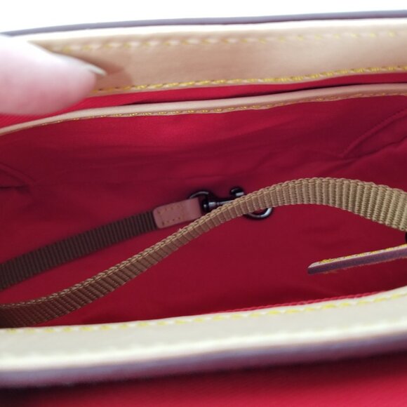 NWT Dooney & Bourke Black Patent Leather Convertible Saddle Bag / Gold Hardware - Picture 9 of 10